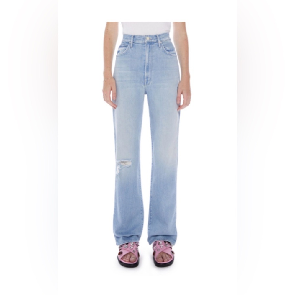 MOTHER Tunnel Vision High Waisted Wide-Leg Distressed Jeans